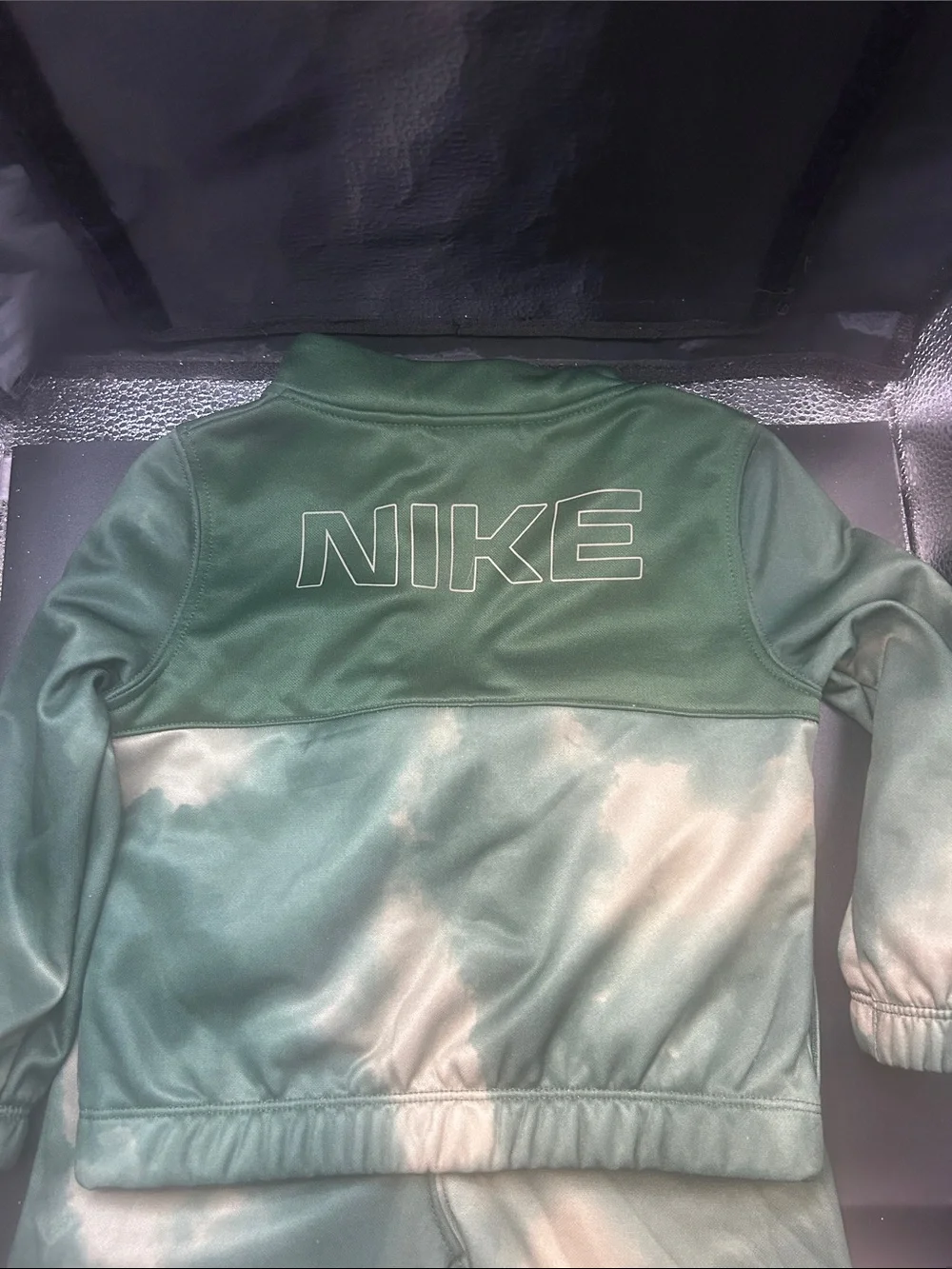 Nike Green Tie-Dye Tracksuit with Yellow Swoosh